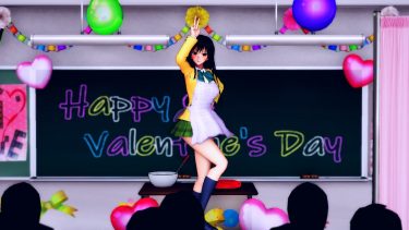 古手川唯が教室でバレンタインストリップダンス